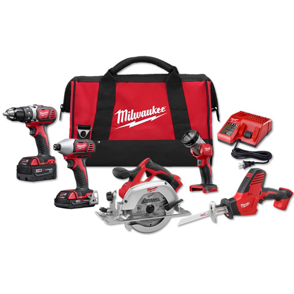 M18 18-Volt Lithium-Ion Cordless Combo Tool Kit (5-Tool) with (1) 3.0Ah and (1) 