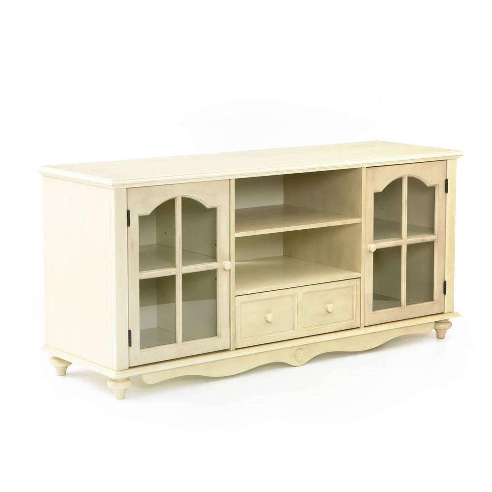 Southern Enterprises Coventry Antique White Storage Entertainment