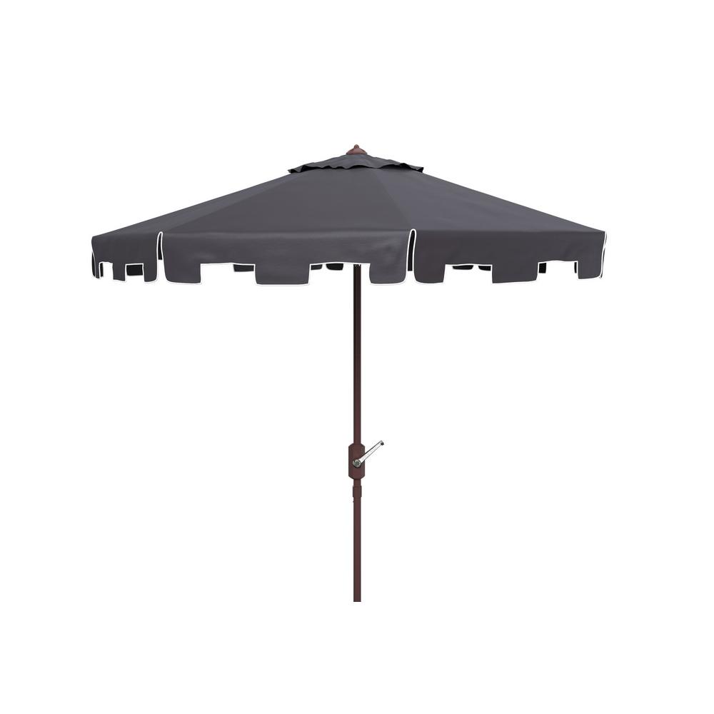 Safavieh Zimmerman 11 Ft Aluminum Market Tilt Patio Umbrella In Navy White Pat8100a The Home Depot