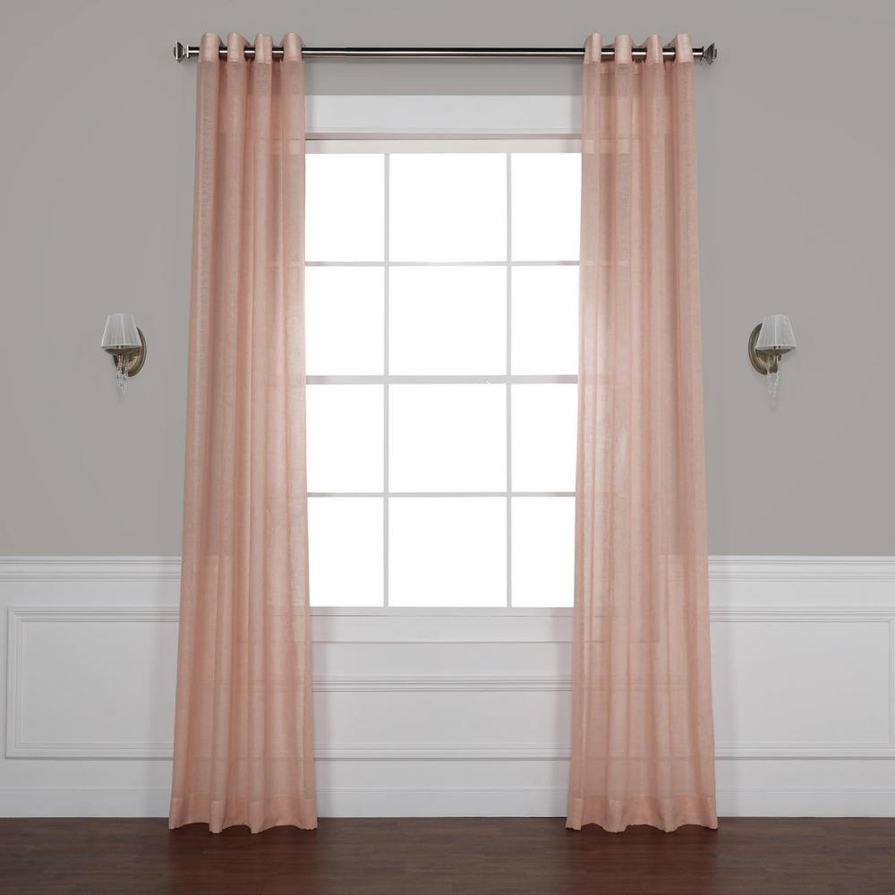 Exclusive Fabrics Furnishings Bashful Pink Grommet Solid Faux