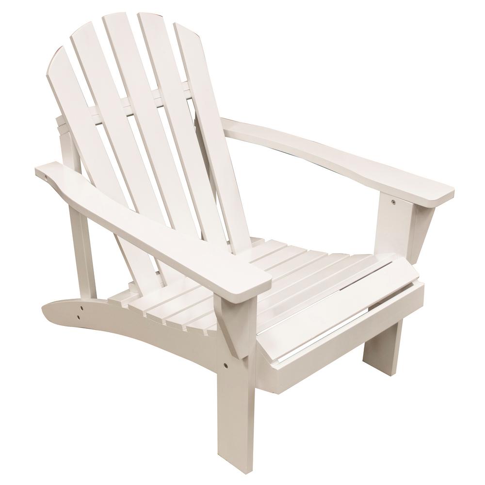 AmeriHome White Reclining Wood Adirondack Chair with Painted-802474