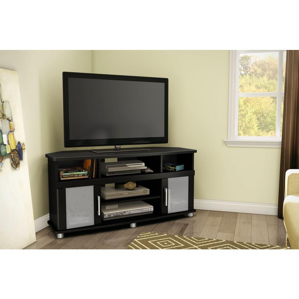 South Shore City Life Pure Black Storage Entertainment Center