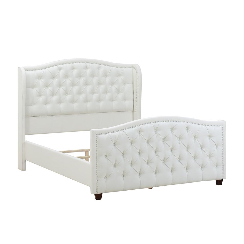 Jennifer Taylor Marcella Antique White Queen Upholstered Bed521303