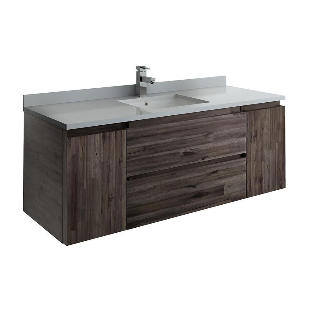 Fresca Formosa 53 In W Modern Wall Hung Vanity Cabinet Only In Warm Gray Fcb31 123012aca The Home Depot