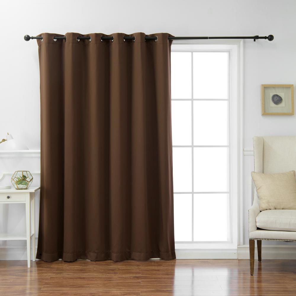 Best Home Fashion Wide Basic 80 in. W x 96 in. L Blackout Curtain in Chocolate-GROM_WIDE-80X96