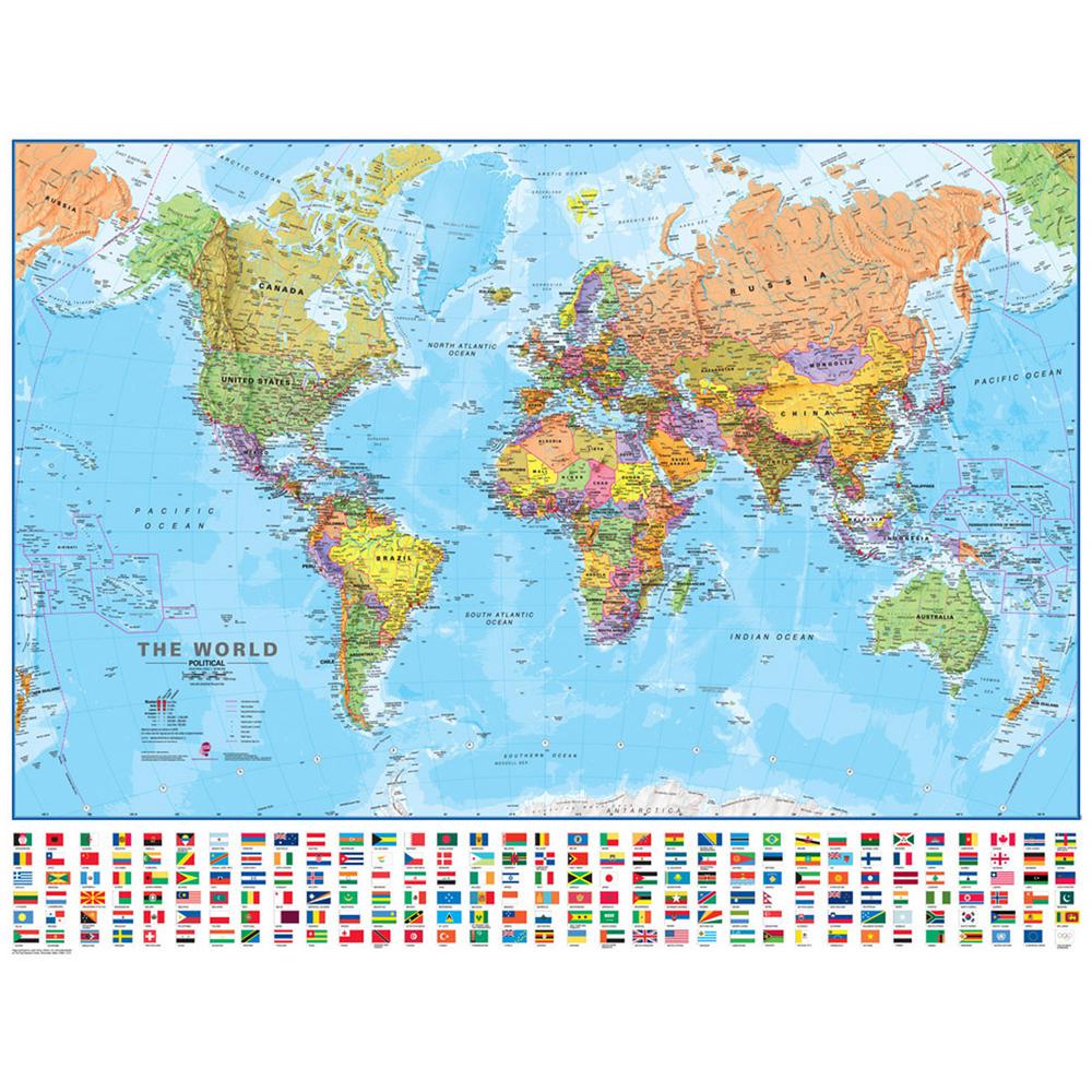 Waypoint Geographic World 1 30 Scale Wall Map WPHD