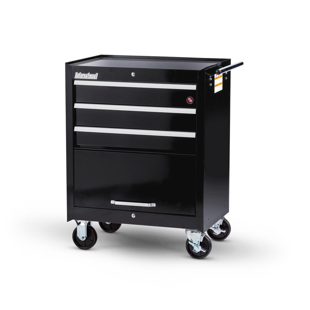 MBI 27 in. 4Drawer Mobile Tool Chest, BlackMMB274S The Home Depot