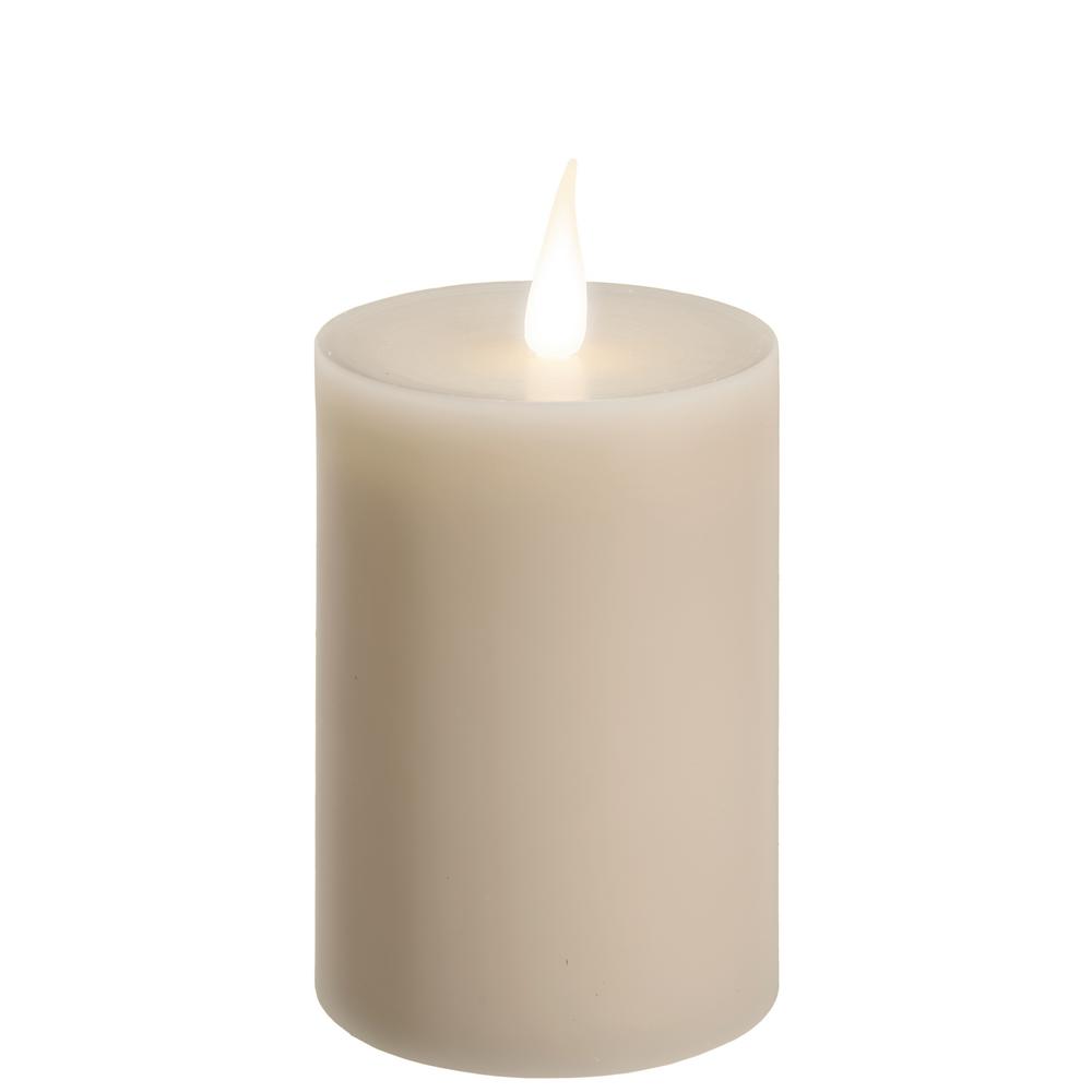 Xodus Innovations 5 In Ivory Wax Battery Operated Led Candle With White Warm 3d Flame Wc1685 The Home Depot