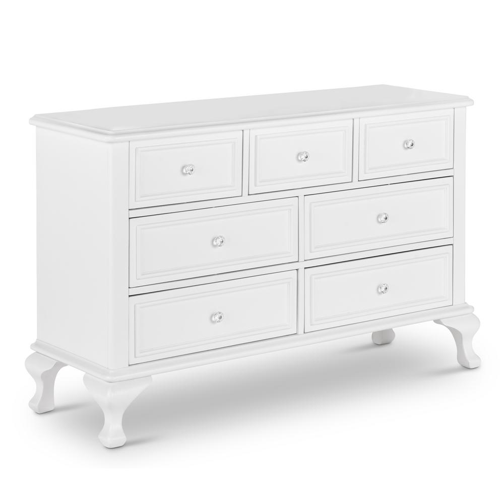 Jenna 7 Drawer White Dresser Js700dro The Home Depot