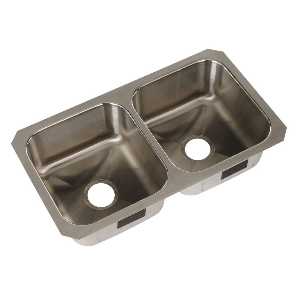 Clearance Kitchen Sinks The Home Depot Carthage Undercounter Stainless Steel 18 In Double Bowl Kitchen Sink