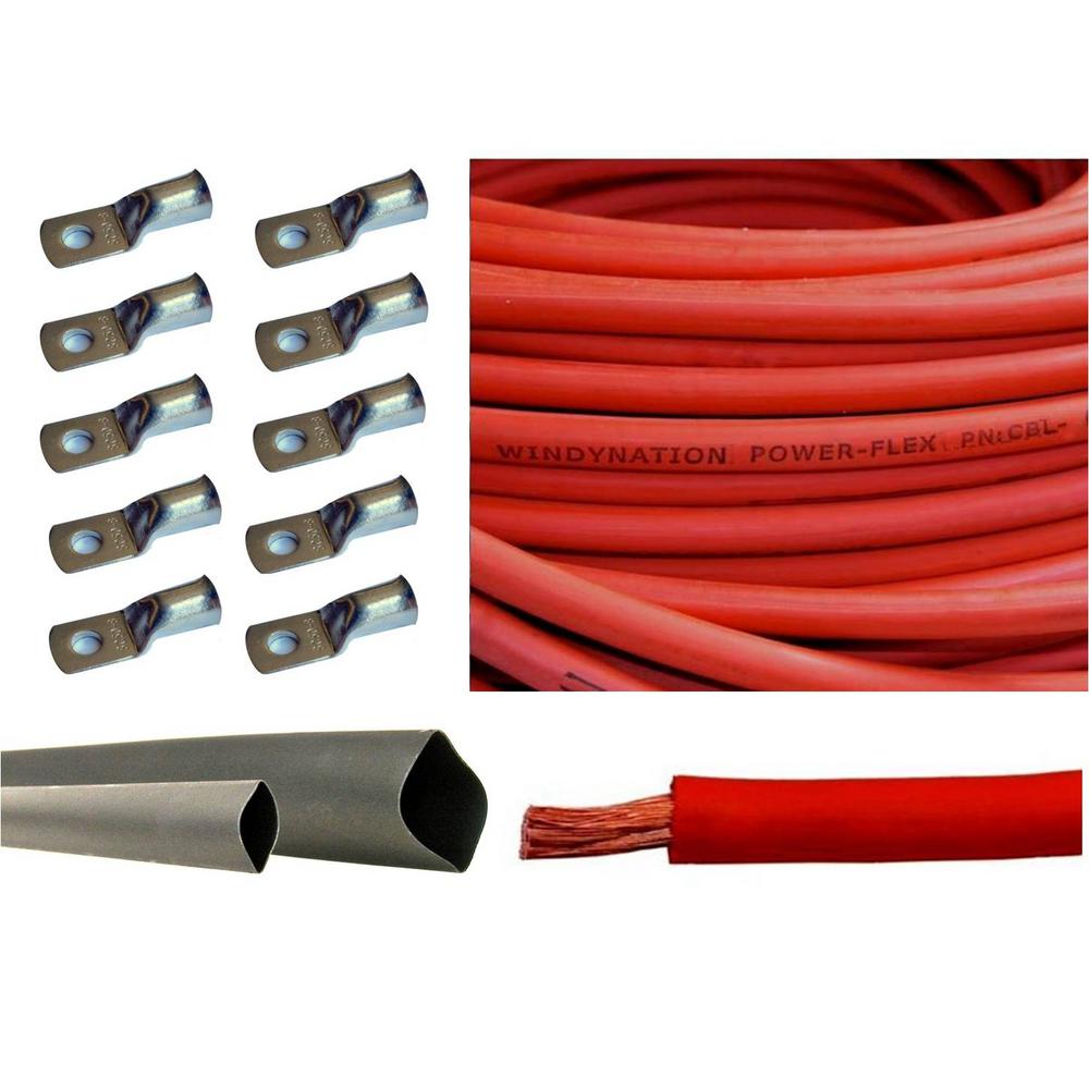 100/' FT 4 AWG GAUGE WELDING CABLE GREEN COPPER BATTERY LEADS MADE IN USA