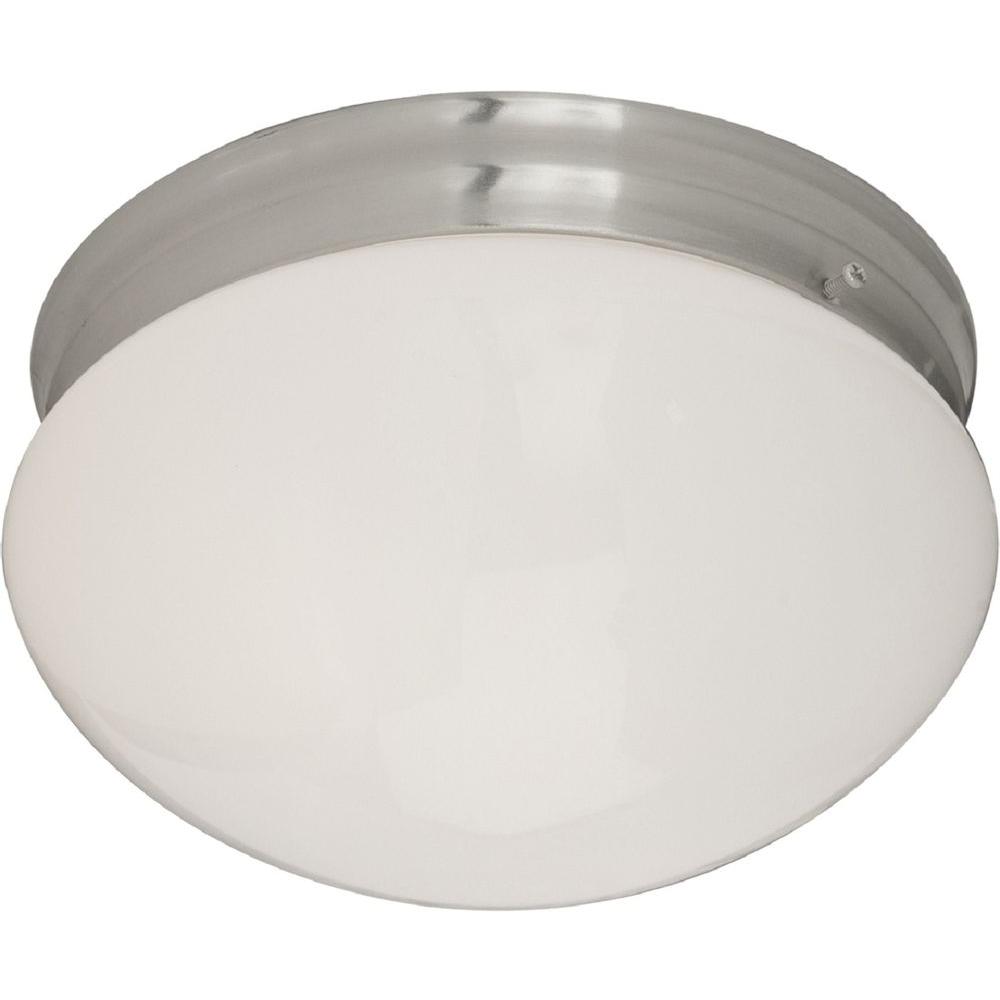 Maxim Lighting Essentials 2Light Satin Nickel Flush Mount5881WTSN The Home Depot