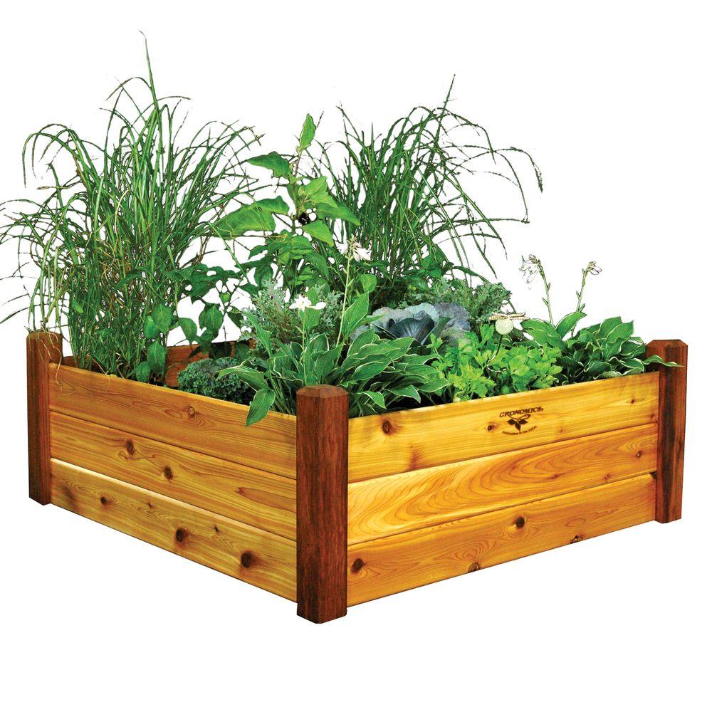 Gronomics 48 in. x 48 in. x 19 in. Safe Finish Raised Garden Bed-RGBT