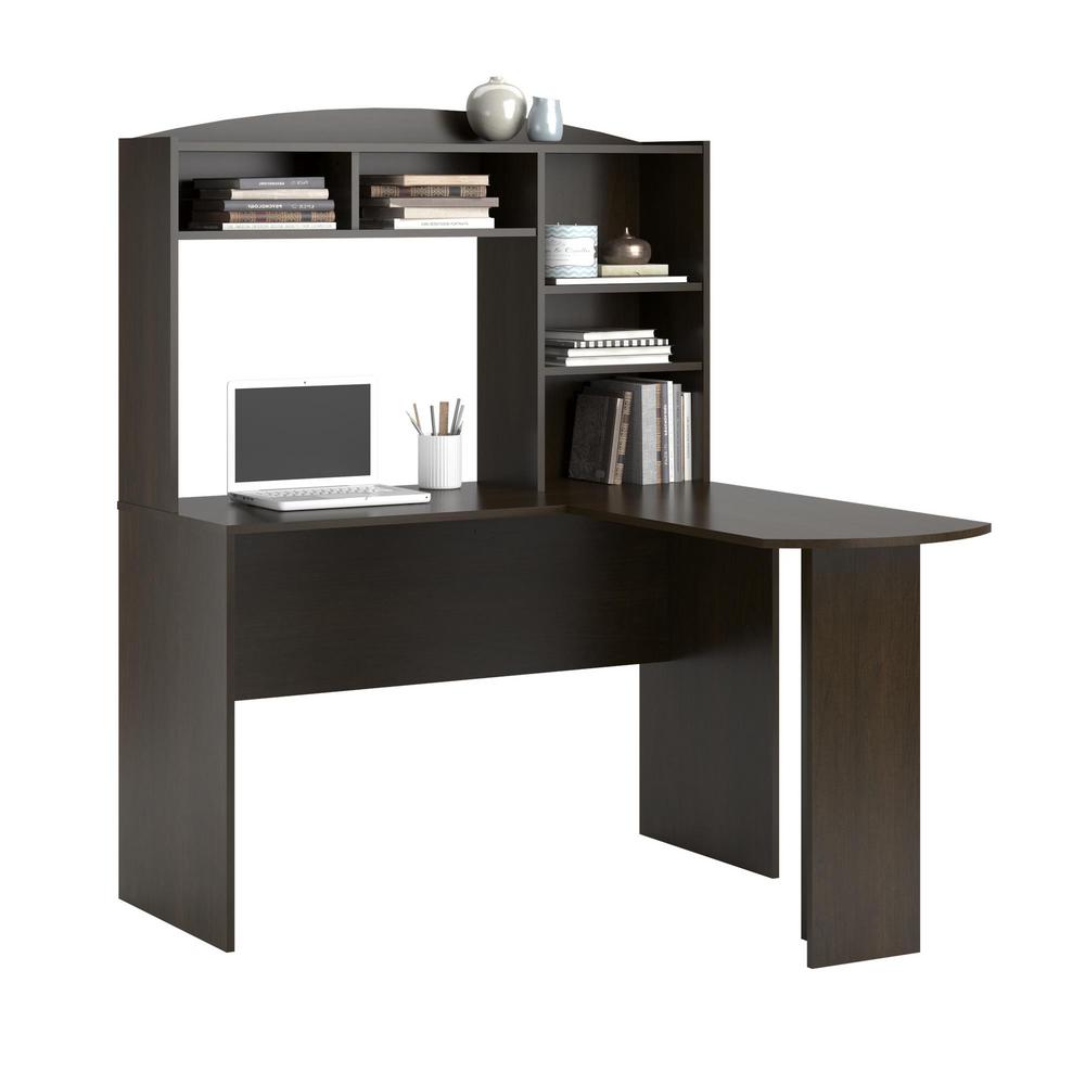 Ameriwood Gullberry Espresso Desk With Hutch Hd60874 The Home Depot