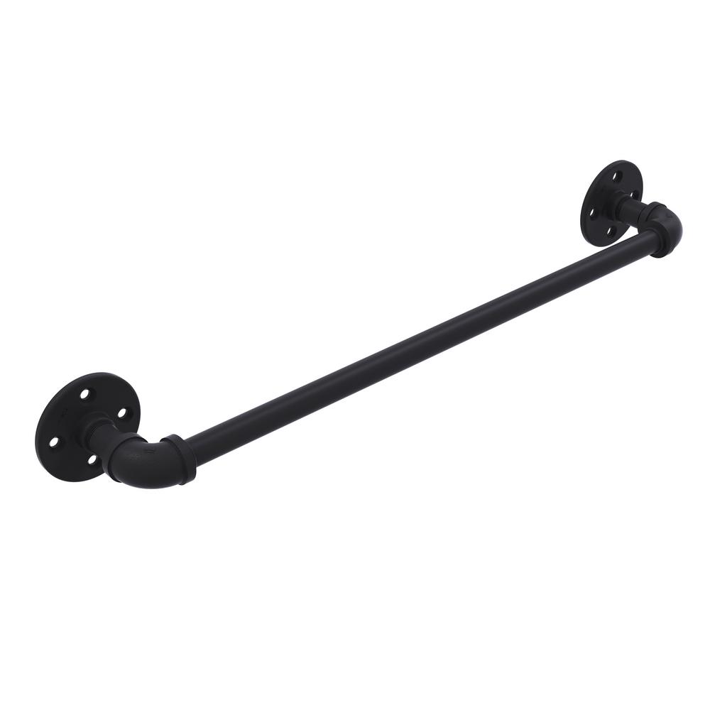 Allied Brass Pipeline Collection 18 in. Towel Bar in Matte BlackP200