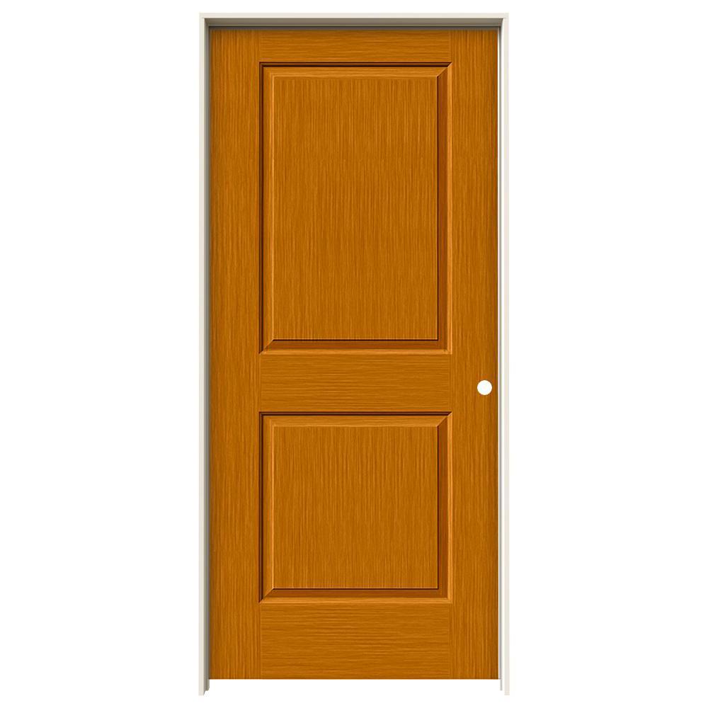 Jeld Wen 36 In X 80 In Cambridge Saffron Stain Left Hand Solid Core Molded Composite Mdf Single Prehung Interior Door