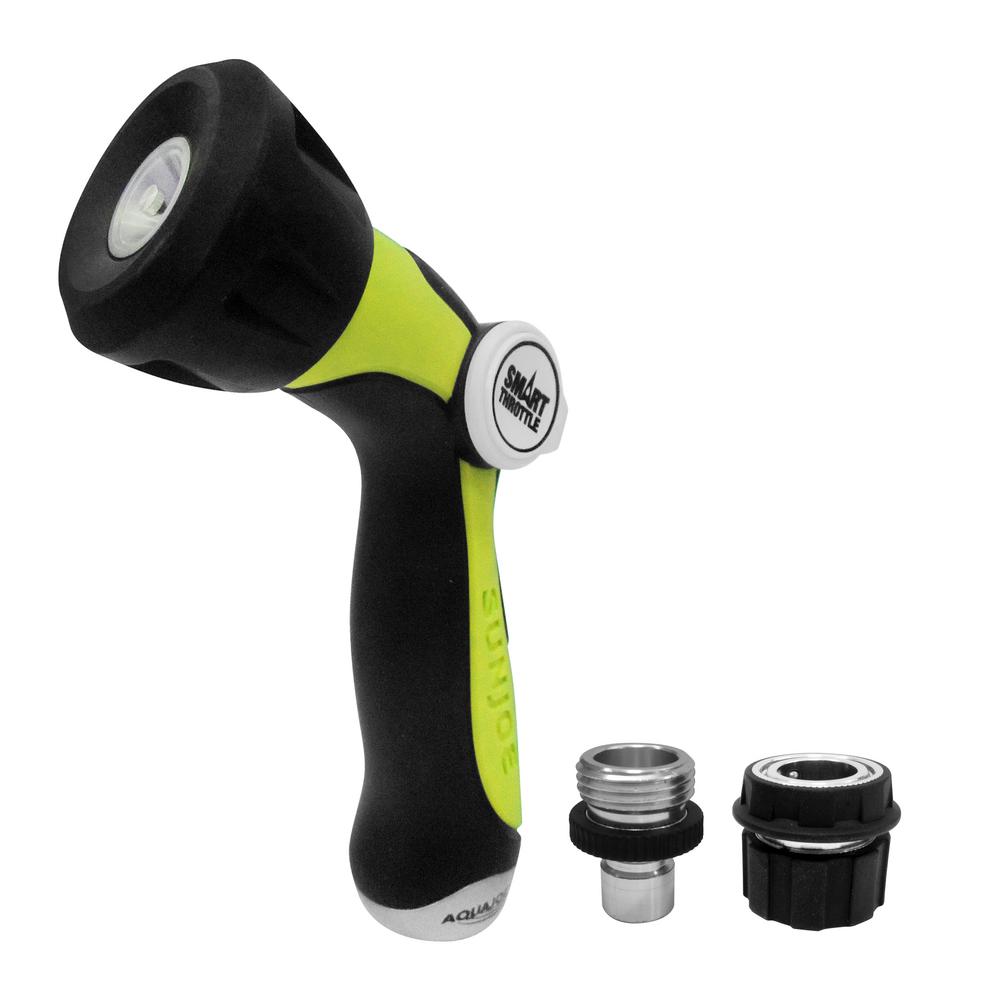 Aqua Joe AJHN100-QC One Touch Adjustable Hose Nozzle  Smart Throttle Control · Quick Disconnect