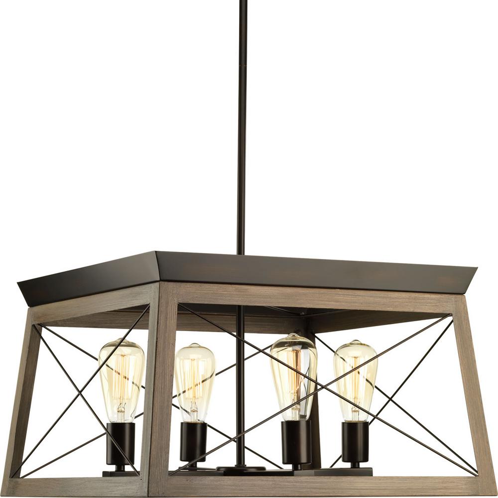 Progress Lighting Briarwood 20 In 4 Light Antique Bronze Dining Briarwood 20 In 4 Light Antique Bronze