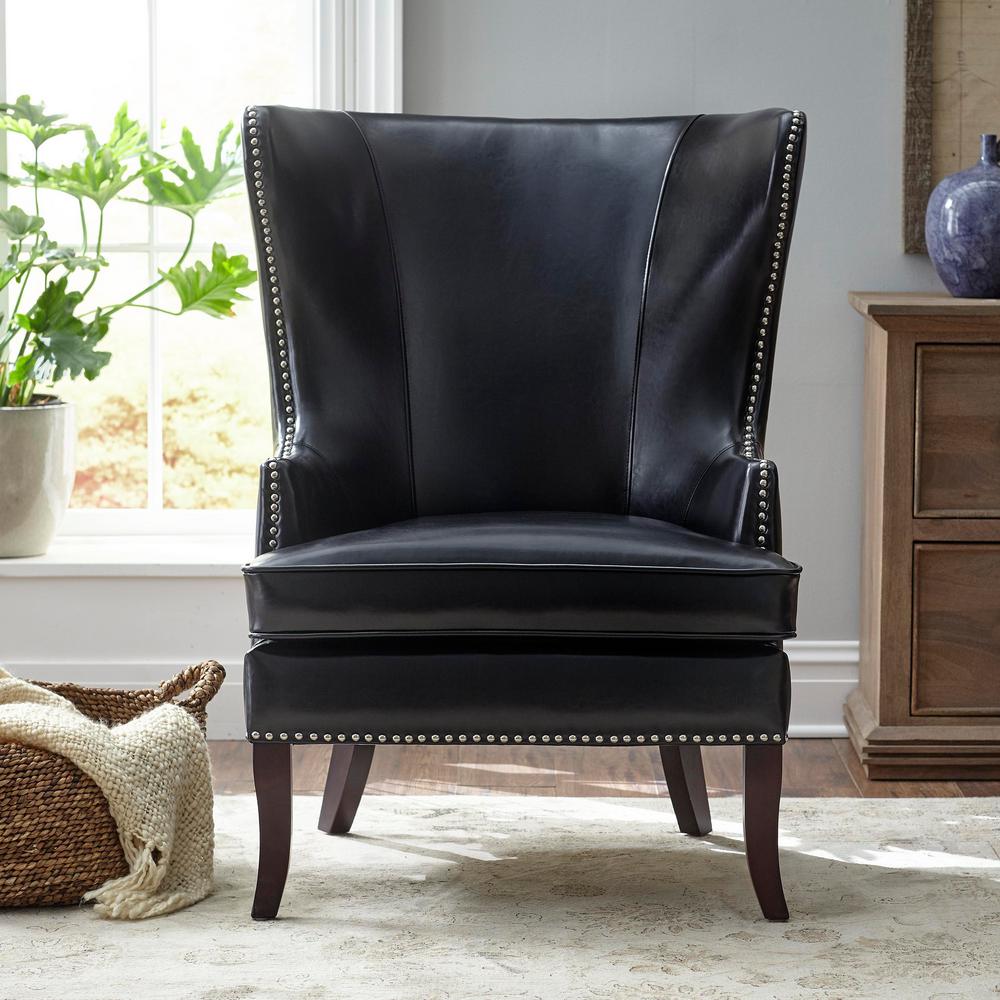 Home Decorators Collection Moore Black Wing Back Accent Home Decorators Collection Moore Black Wing Back Accent