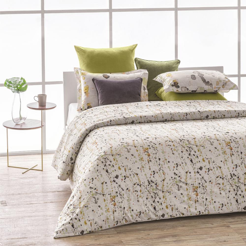 A1 Home Collections Citronelle Wrinkle Resistant Reversible Print Citronelle Wrinkle Resistant Reversible Print 100 Organic Cotton Multi Color Queen Duvet Cover Set