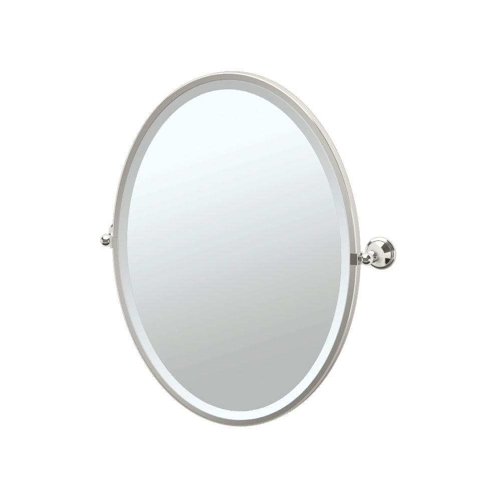 Polished Nickel Framed Mirror Mirrors Compare S At Nextag Gatco Laurel Avenue 24 In X 28 Framed Single Oval Mi