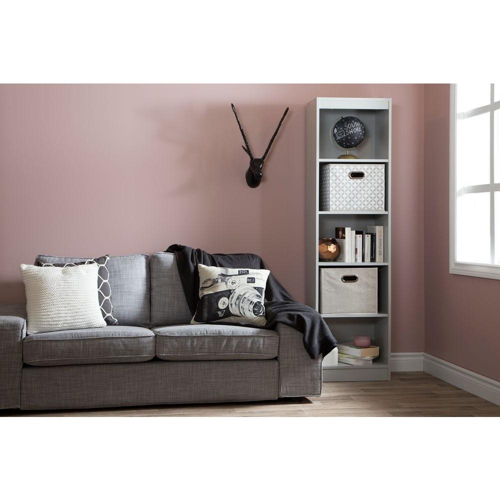 South Shore Axess Soft Gray Open Bookcase 10134 The Home Depot