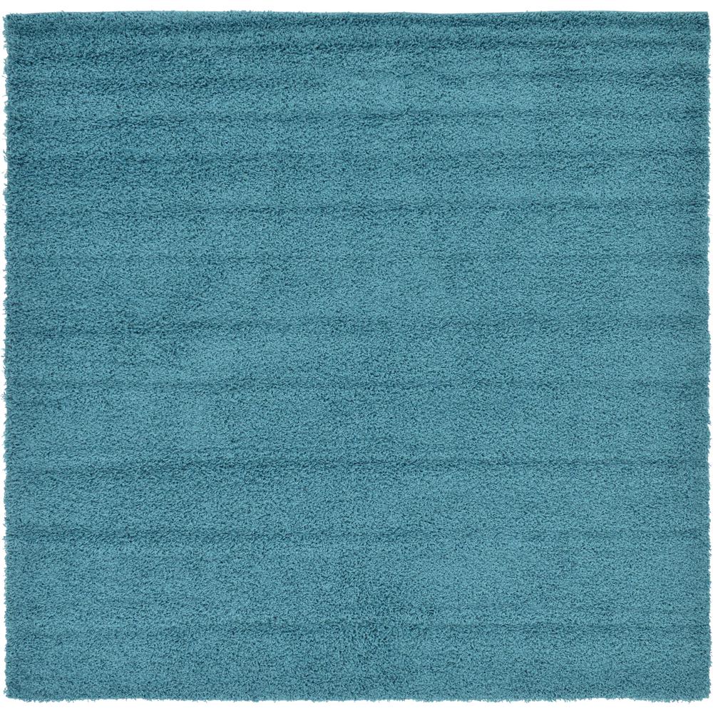 Unique Loom Solid Aqua Blue 8 Ft Square Area Rug