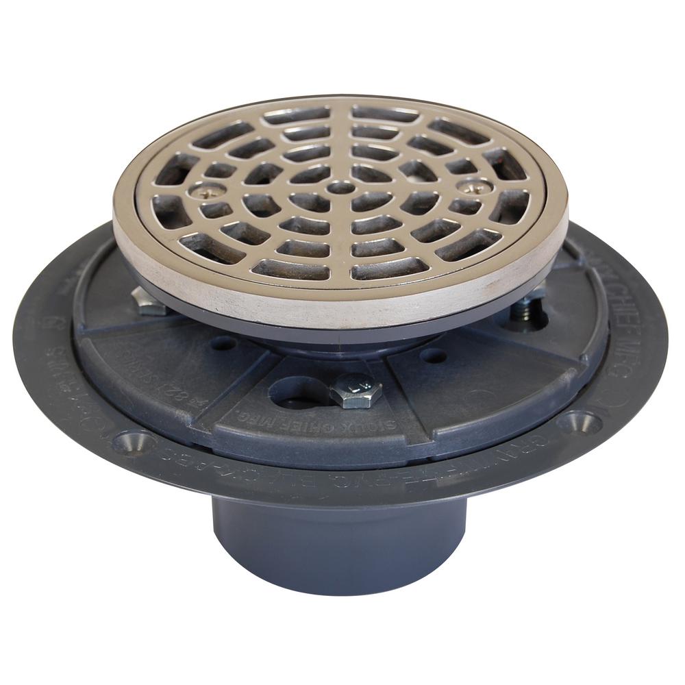 Sioux Chief 2 in. Round Polished Stainless Steel Shower Pan Drain821