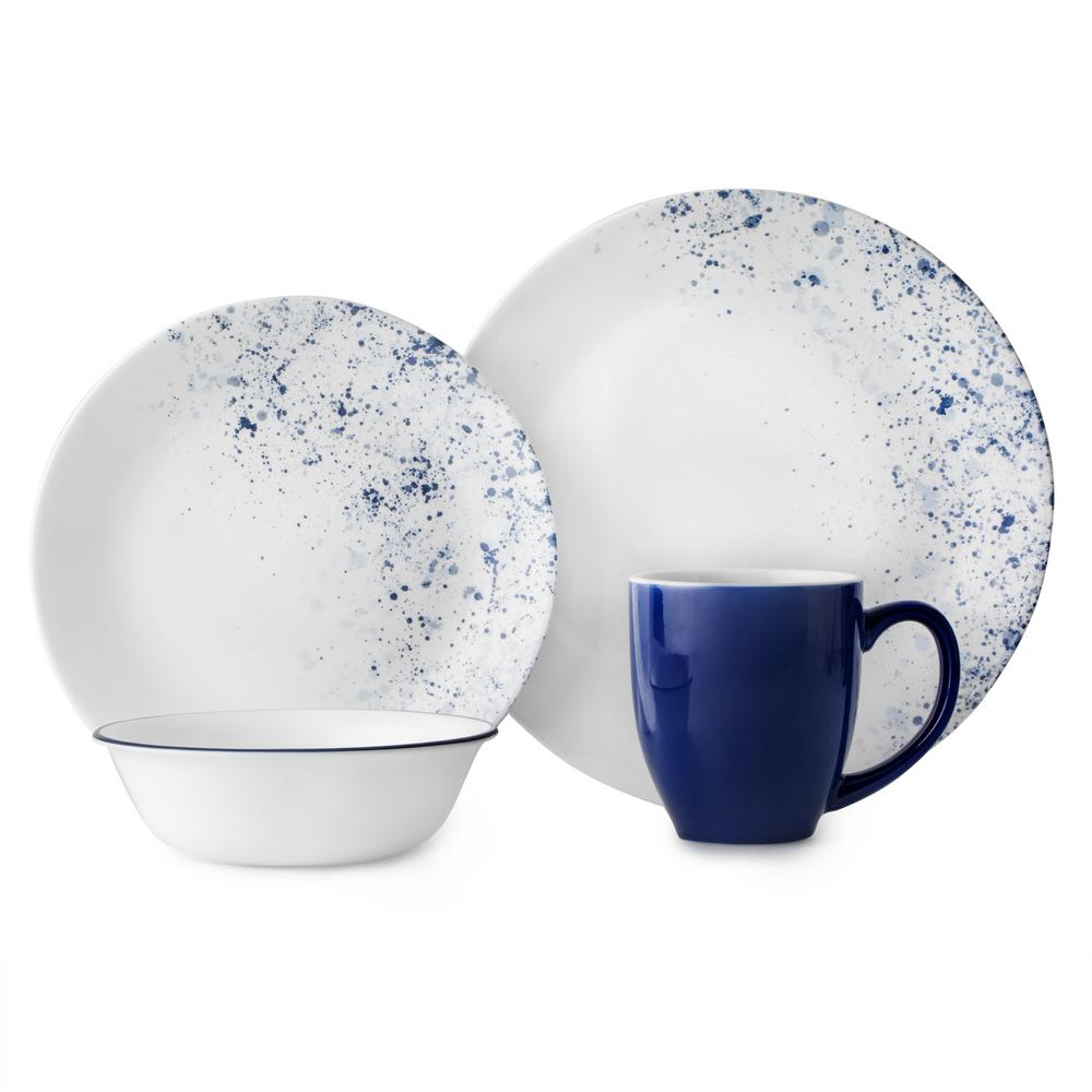 Corelle Studio 16 Piece Indigo Speckle Dinnerware Set 1131411 The Corelle
