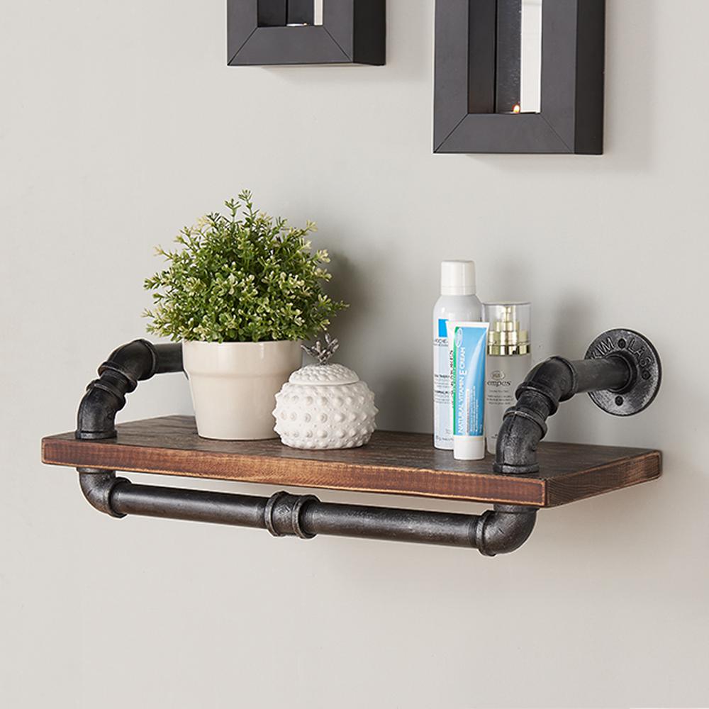 Southern Enterprises Milson 24 in. Black MDF Floating Shelf HD172422