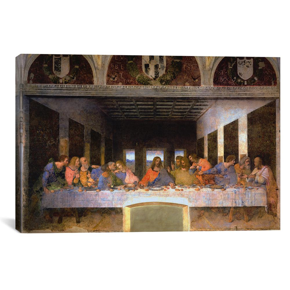 Icanvas The Last Supper 1495 1498 By Leonardo Da Vinci Canvas Wall Art 1354 1pc6 60x40 The Home Depot