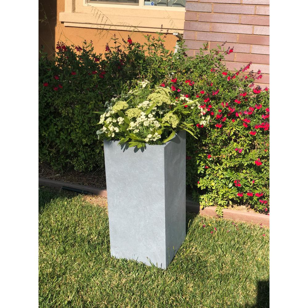 Durx Litecrete Large 13 8 In X 27 Cement Lightweight Concrete Tall Planter
