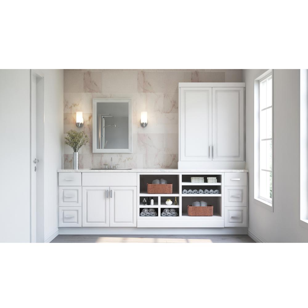 Hampton Bay Hampton Assembled 36x34 5x24 In Blind Base Corner Kitchen Cabinet In Satin White Kbbc45 Sw The Home Depot