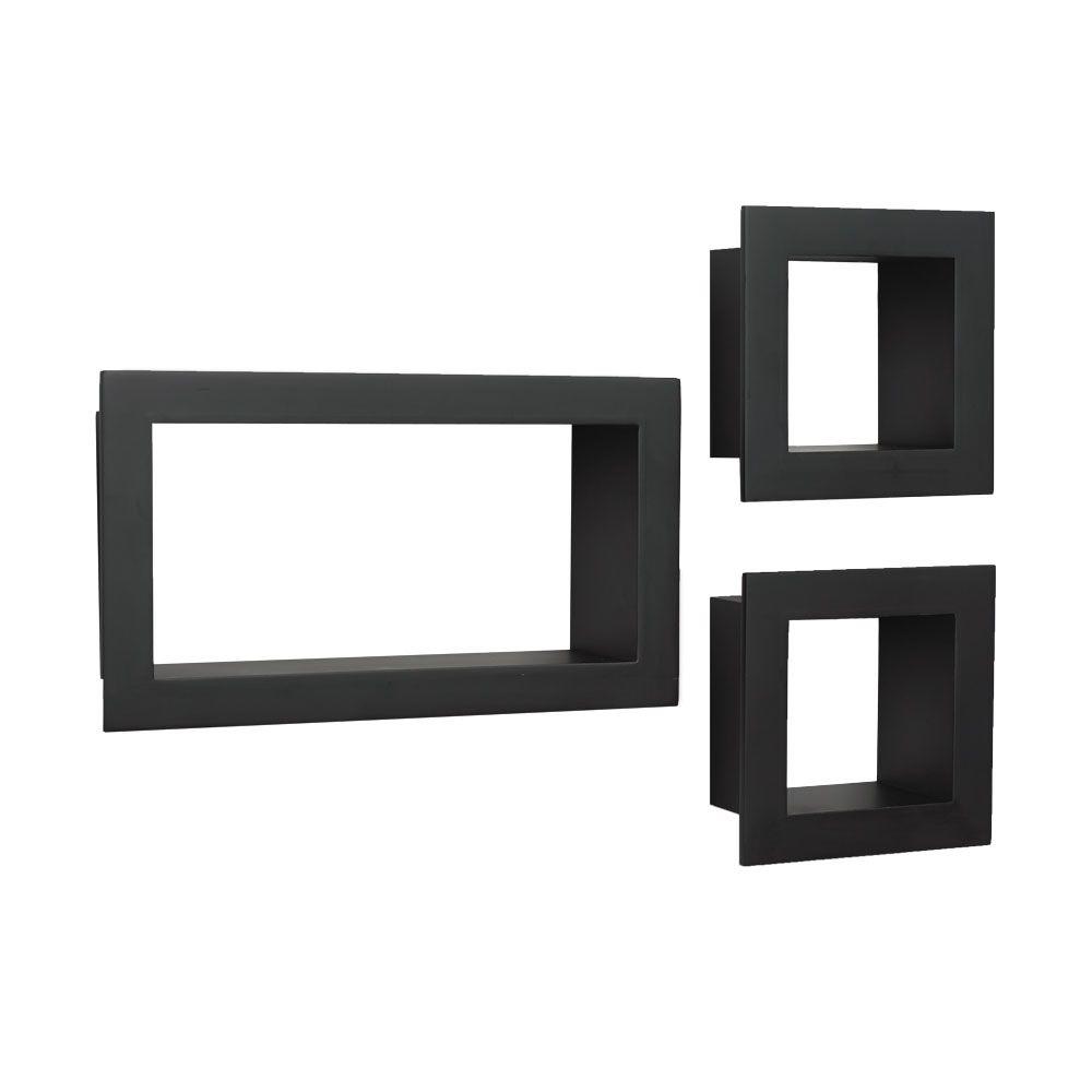 Knape Vogt 3 Tiers Shelving Storage Organization The 4 In X 10 Floating Black Frame Decorative Shelf Kit 3