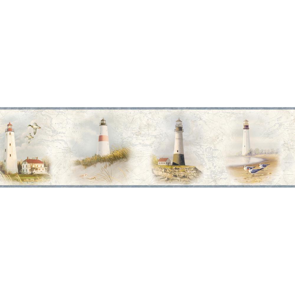 Chesapeake Arya Lighthouse Coast Wallpaper Border-BBC48422B - The Home