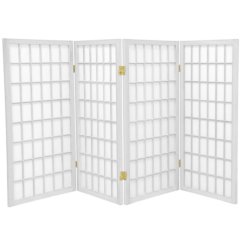 Oriental Furniture 3 ft. White 4Panel Room Divider WP36WHT4P The