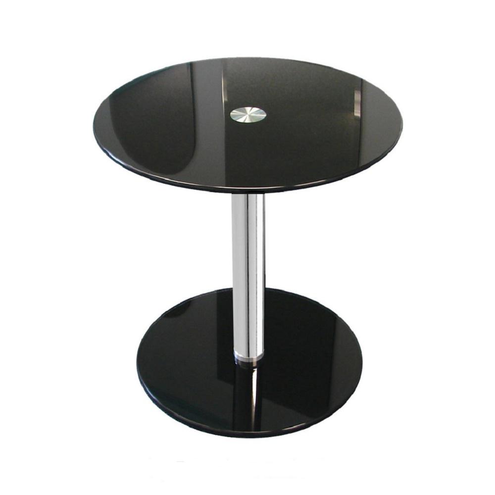 Round Small Under 20 In Black Coffee Tables Accent Black Round Modern Glass Side Table With 17