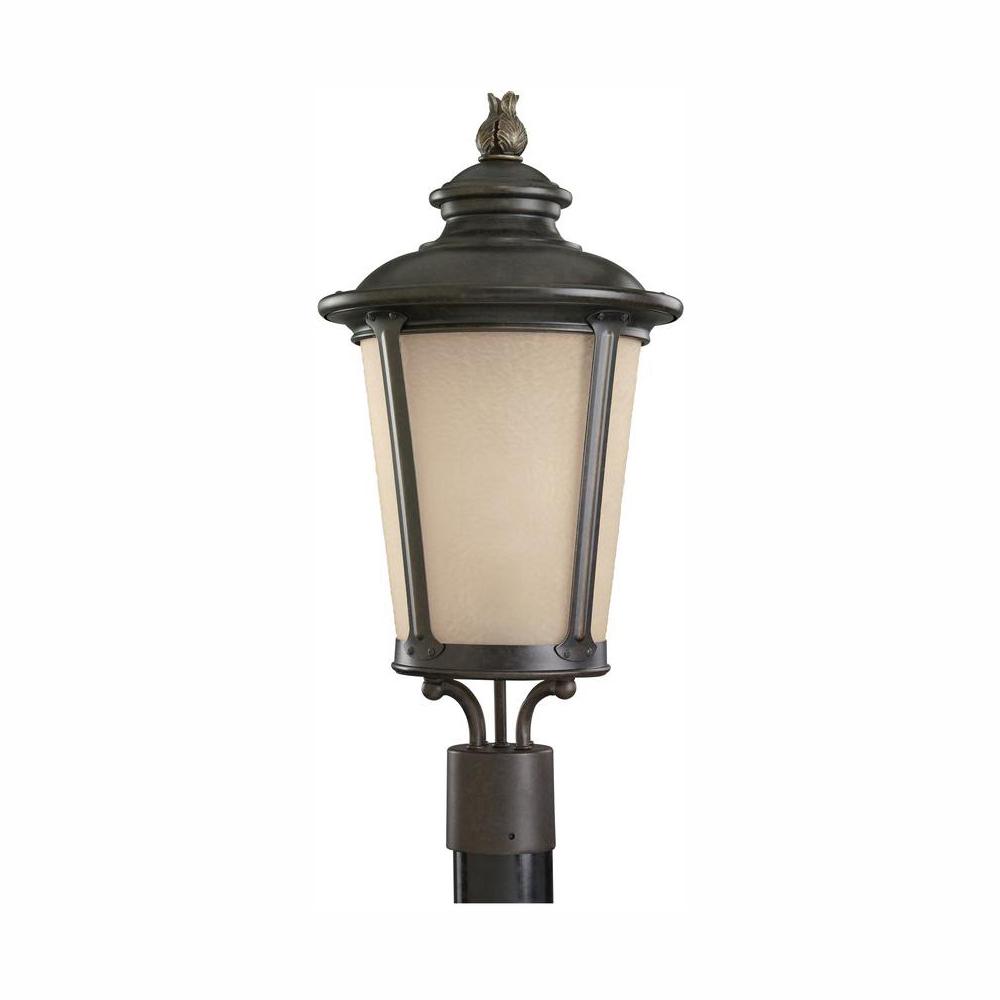 Sea Gull Lighting Cape May 1 Light Outdoor Burled Iron Post With Led Bulb