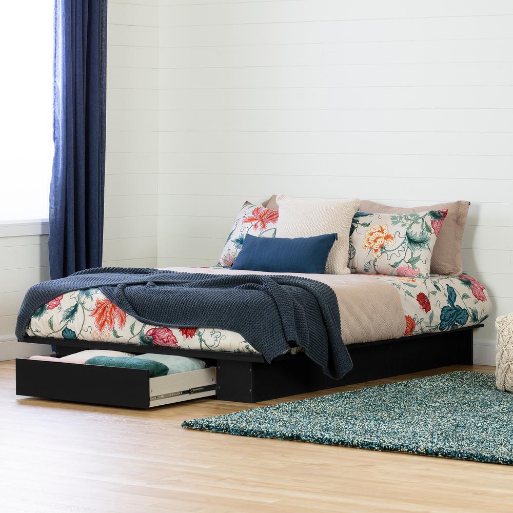 South Shore Holland 1 Drawer Full Queen Size Platform Bed In Pure