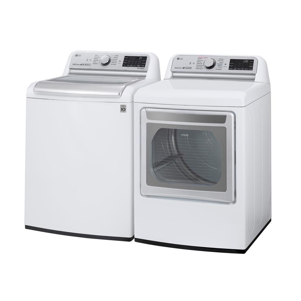 Lg Electronics 5 5 Cu Ft High Efficiency Mega Capacity Smart Top Load Washer With Turbowash3d And Wi Fi Enabled In White Energy Star Wt7800cw The Home Depot