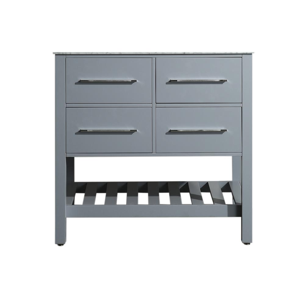 35 inch Main Cabinet Only in Gray with Matte/Polished Chrome Hardware