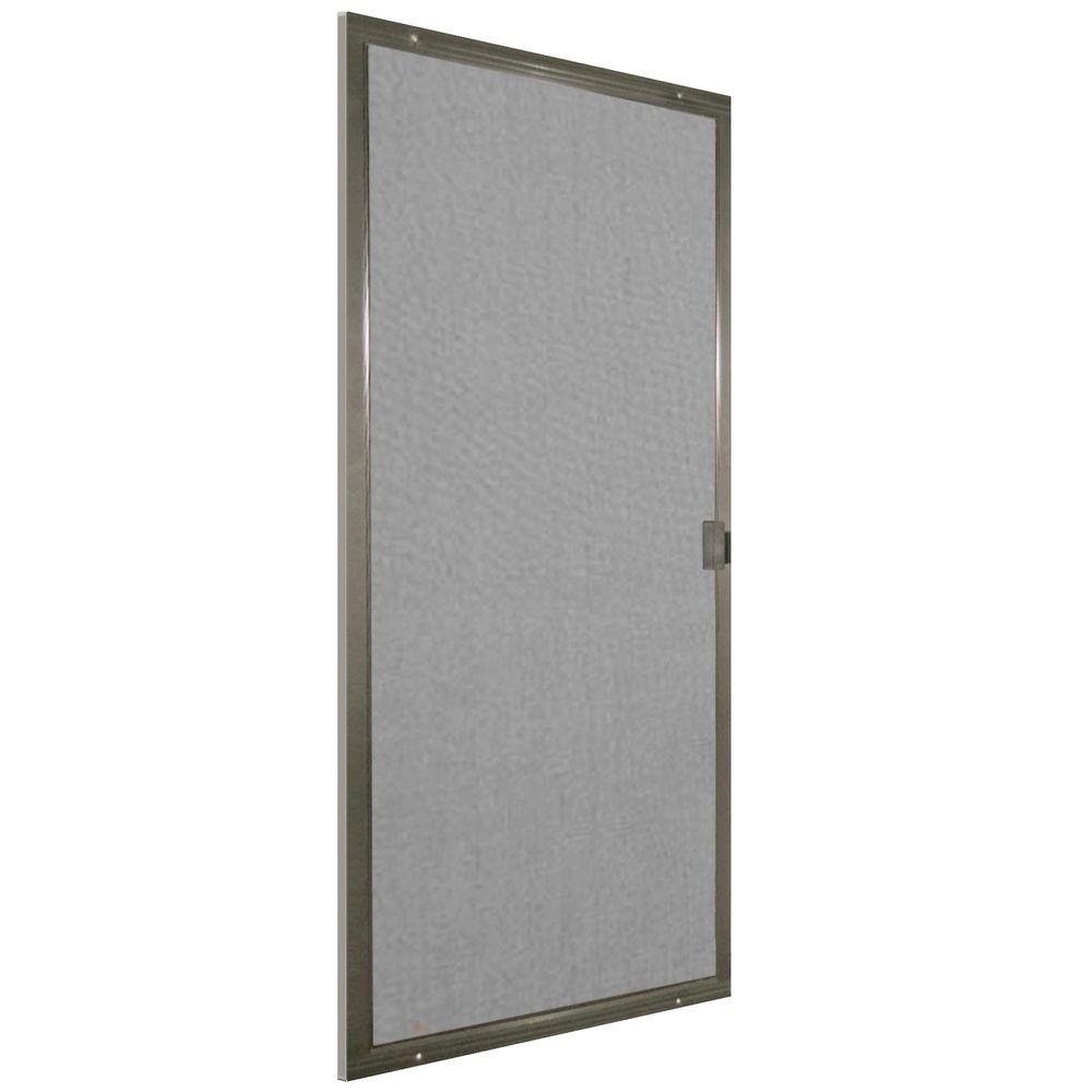 48 In X 80 Bronze Patio Matic Screen Door Pat48br The Home Depot 48 In X 80 Bronze Patio Matic Screen Door