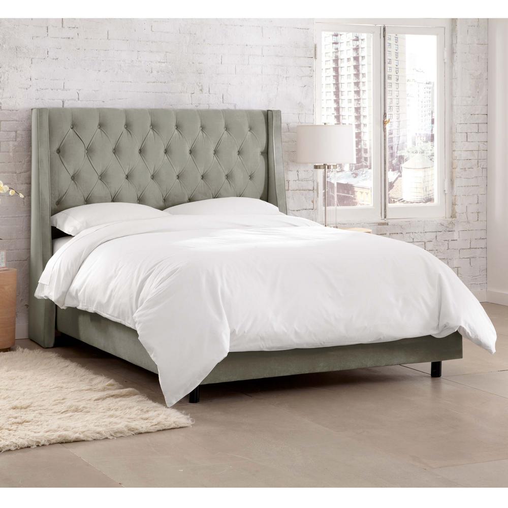 Willow Gray California King Upholstered Bed-154BEDMSTGLDGR - The Home Depot