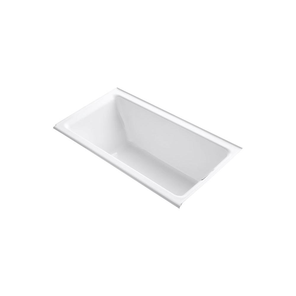 Kohler Tea For Two 5 5 Ft Right Hand Drain With Integral Flange Cast Iron Bathtub In White K 855 R 0 The Home Depot