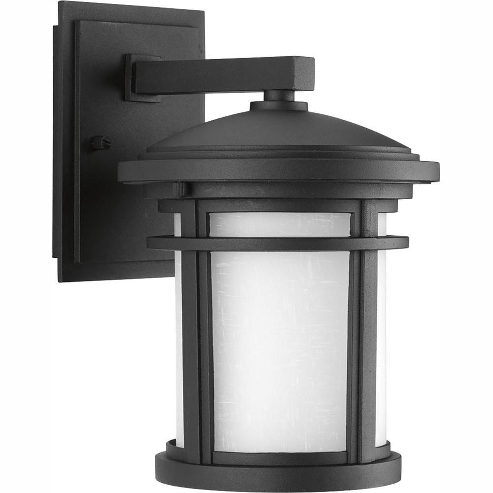 Progress Lighting Wish Collection 1 Light 10 4 In Outdoor Textured Black Led Wall Lantern P6087