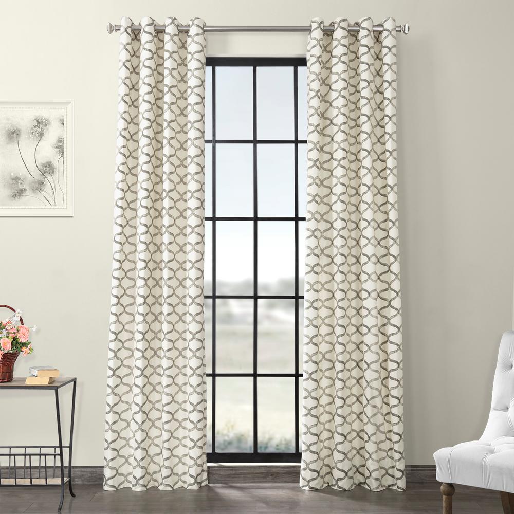 Gray Floral 108 In Curtains Drapes Window Treatments