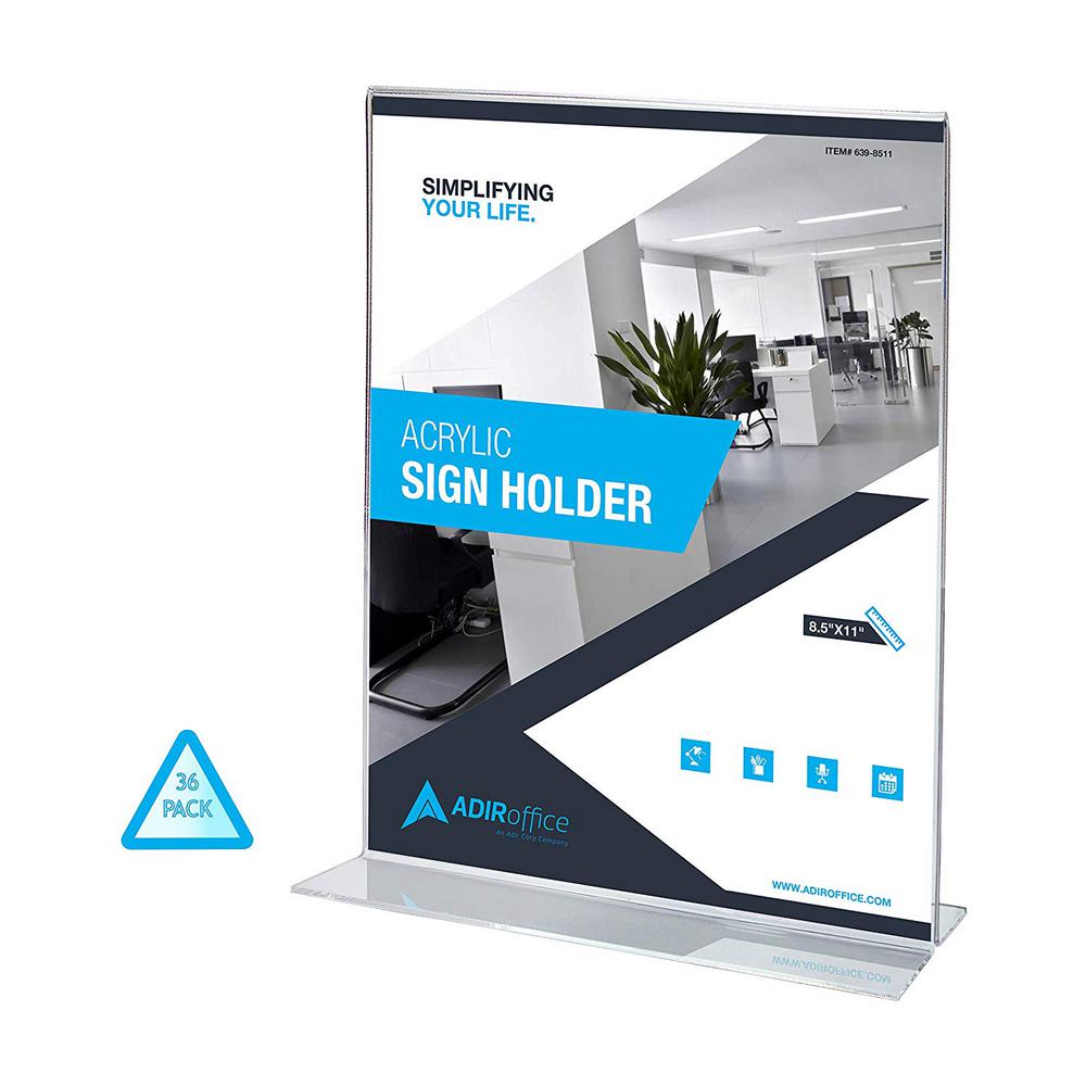 New Gridwall Clear Acrylic Sign Holder Vertical 11 Tall x 8.5 Wide