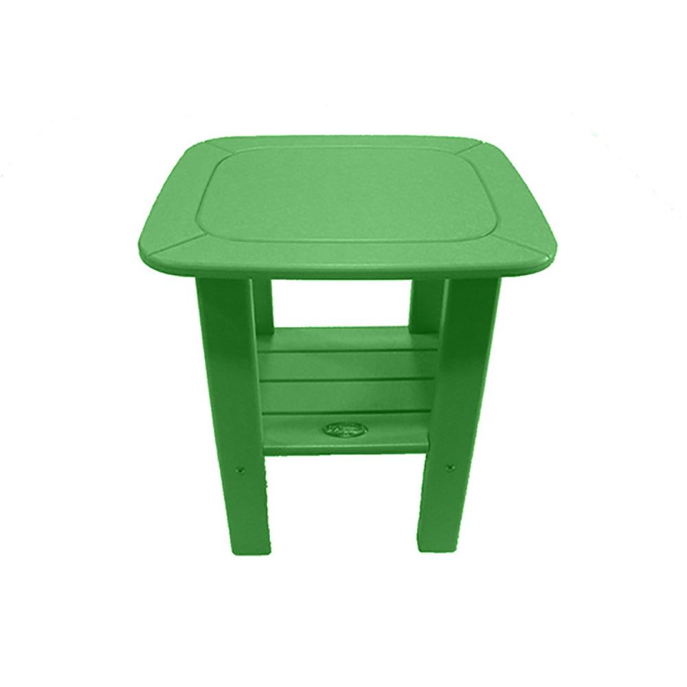 Perfect Choice Lime Green Recycled Poly Lumber Outdoor Side Table