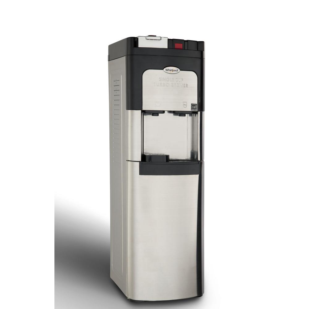 Whirlpool Single Cup Coffee Maker And Self Cleaning Water Cooler In Stainless Steel Whirlpool Single Cup Coffee Maker And Self Cleaning Water Cooler In Stainless Steel