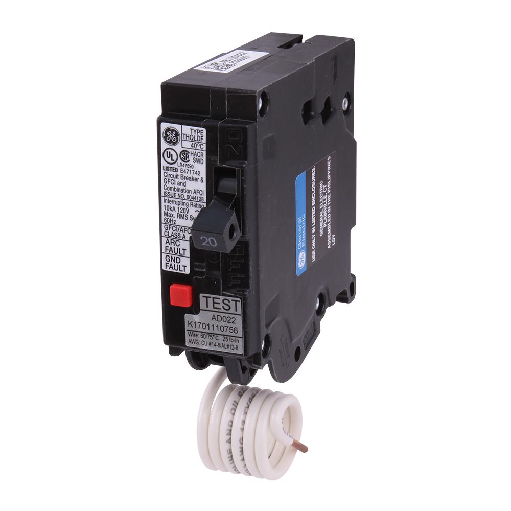 Ge Q Line 20 Amp Single Pole Dual Function Arc Faultgfci Breaker